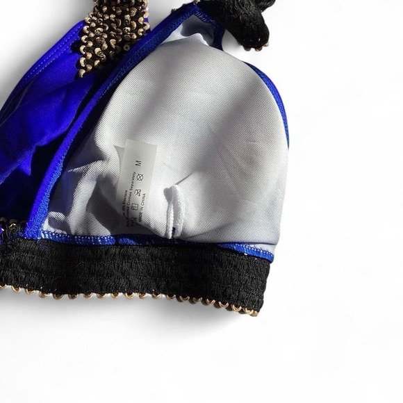 Blue Floral Chain Detail Bikini Set – Size M - Picture 4 of 5